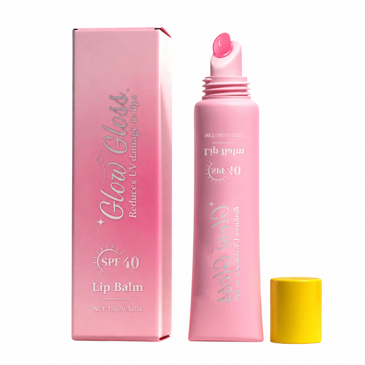 Glow Gloss SPF 40 Hydrating Lip Balm – Broad-Spectrum UV Protection with a Non-Sticky, High-Shine Finish
