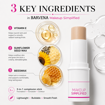 3-in-1 Complexion Stick – Buildable Foundation, Concealer & Contour with a Natural Finish