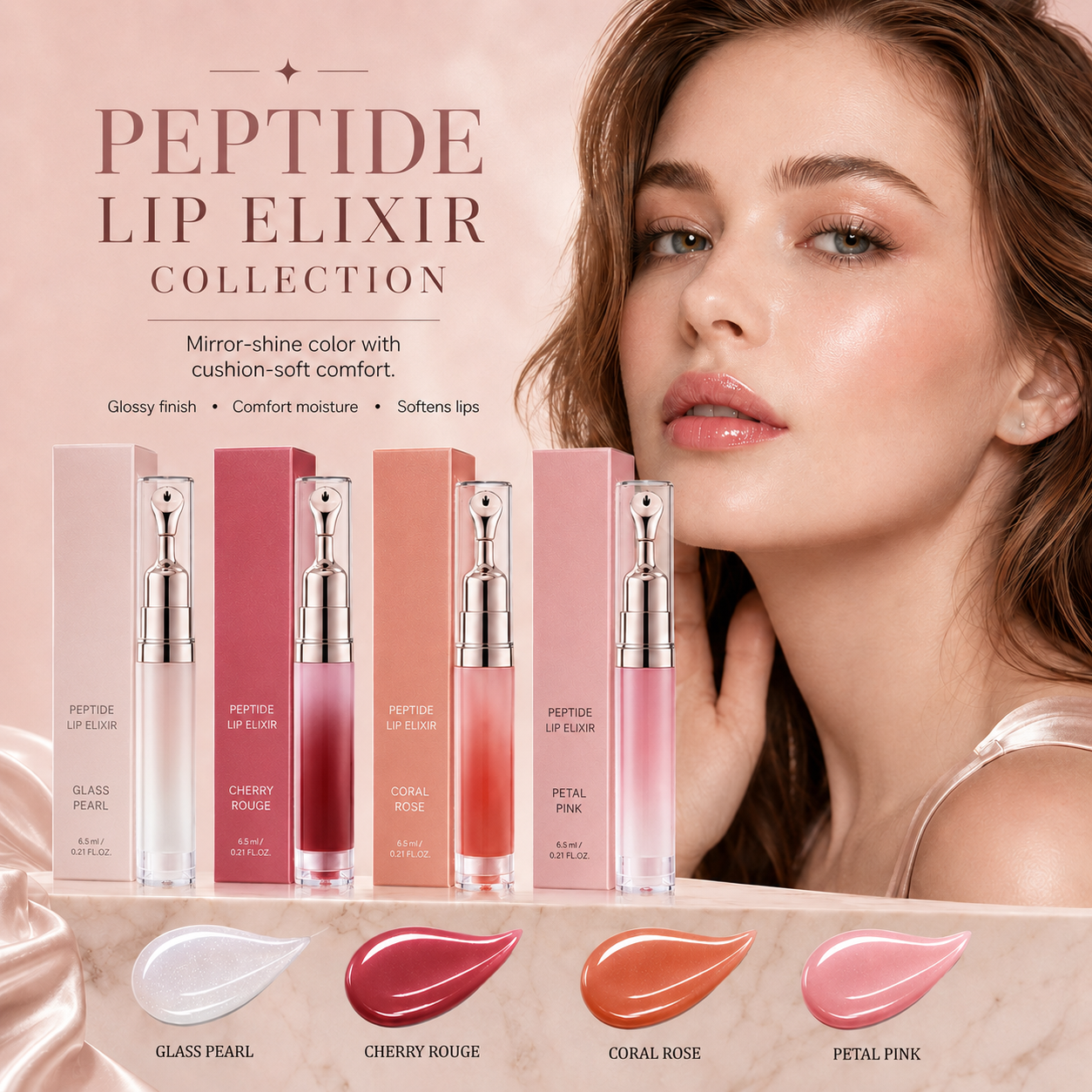 Peptide Lip Elixir – Hydrating Glossy Lip Serum for Plump, Smooth & Soft Lips