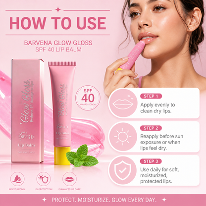 Glow Gloss SPF 40 Hydrating Lip Balm – Broad-Spectrum UV Protection with a Non-Sticky, High-Shine Finish