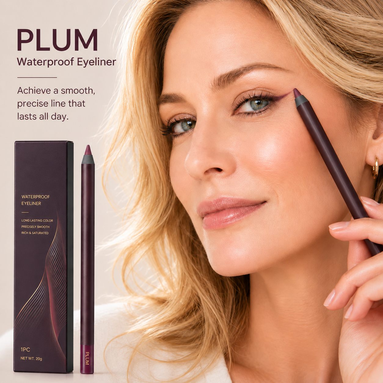 24H Waterproof Eyeliner Pencil — Smudge-Proof, All-Day Wear