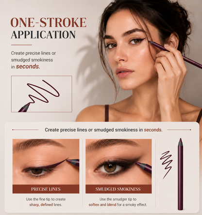 24H Waterproof Eyeliner Pencil — Smudge-Proof, All-Day Wear