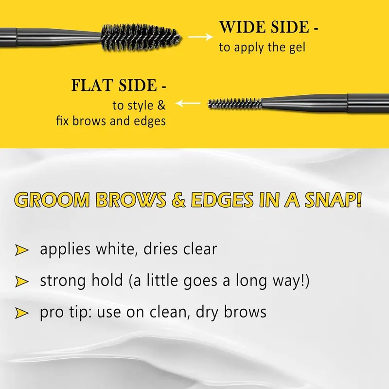 Transparent Waterproof Brush-On Eyebrow Gel - Long-Wear Hold, Lightweight Formula, Defined Brow Shaping, Suitable for All Eyebrow Types, Daily Makeup Essential Cosmetic, Apply with Brush Brow Enhancer